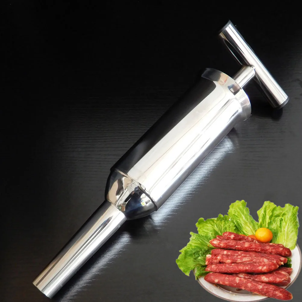 

Sausage Tools Maker Stainless Steel Filler Tube Meat Stuffer Hand Stuffing Gasket Kit Sausages Homemade Pork Beef Turkey Venison