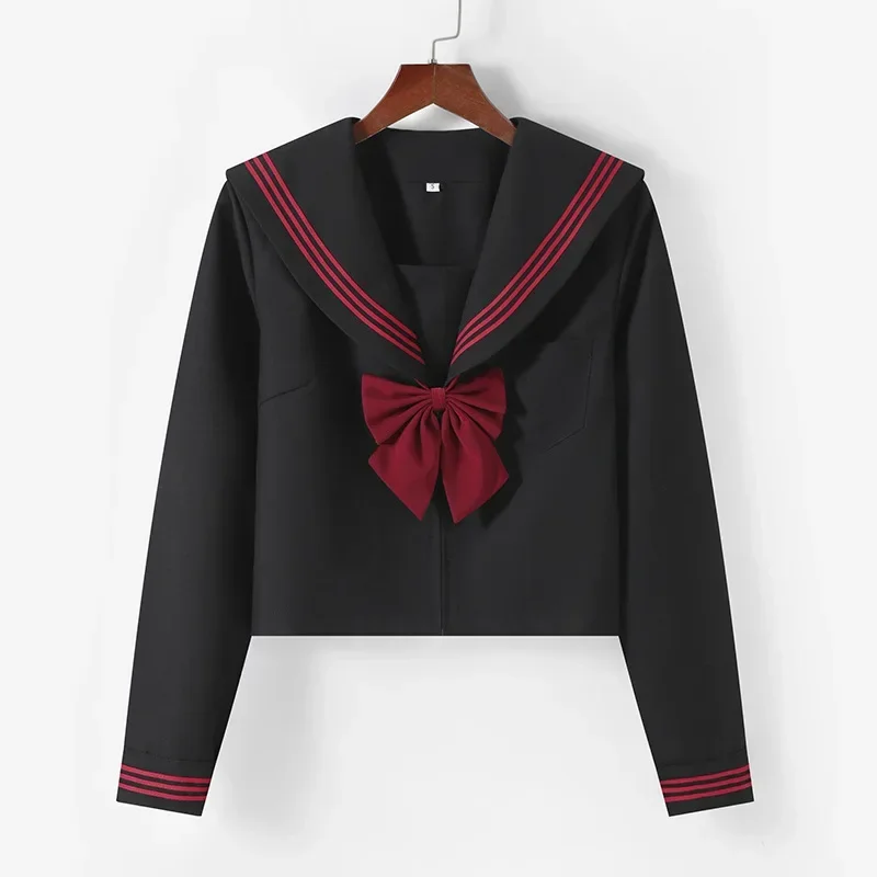 Uniforme escolar de Estudiante Coreano japonés de estilo universitario ortodoxo negro, uniforme JK para niña, traje de marinero de Cosplay de Anime, faldas superiores de clase