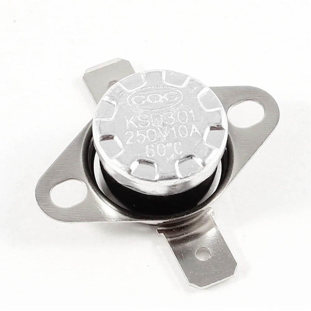 1Pcs Normally Open KSD301 10A 250V 0-130 Degree Normally Closed Bakelite Temperature Switch Thermostat Sensor 50 60 70 80 90 100