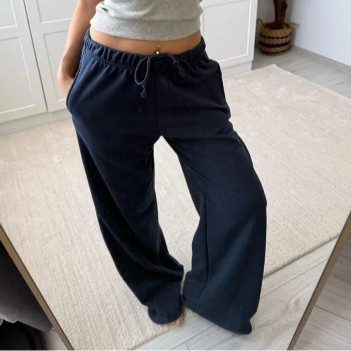 Women's Casual Fashion Sports Yoga Pants Wide Leg Pocket Drawstring Autumn Cross-Border Long Trousers Female Leisure Pants