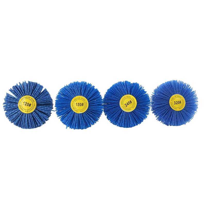 

A24F-4 шт., 80X30x6 мм, дрель, абразивная проволока, шлифовальный круг, щетка для полировки с нейлоновой щетиной для деревянной мебели, отделка красного дерева