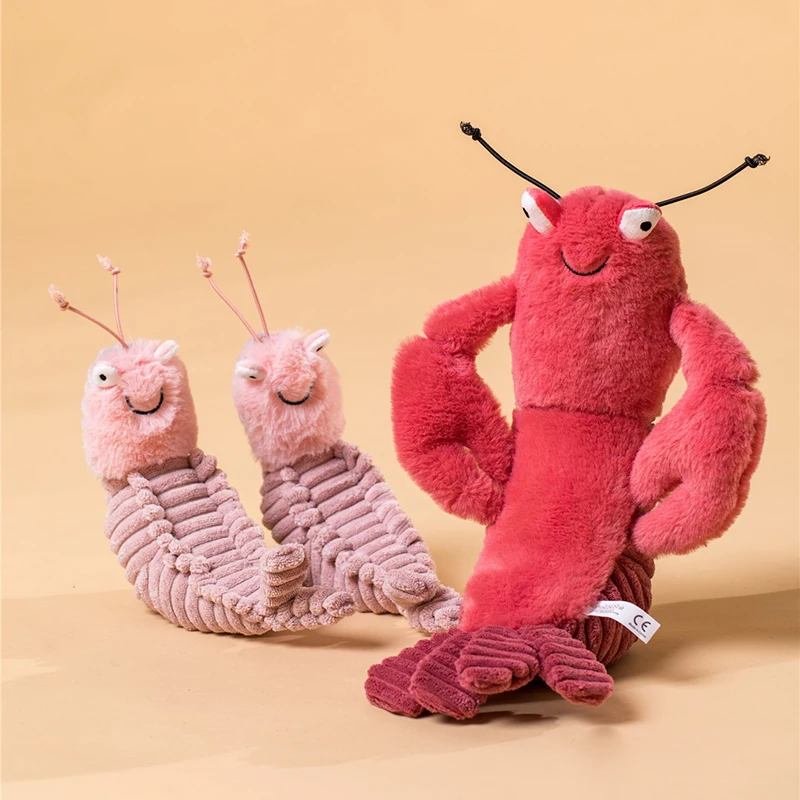 Juguete de peluche de camarón Sheldon Kawaii, cangrejo Crispin y larry, muñecos de camarones, Animal relleno suave para niños, decoración del hogar de cumpleaños
