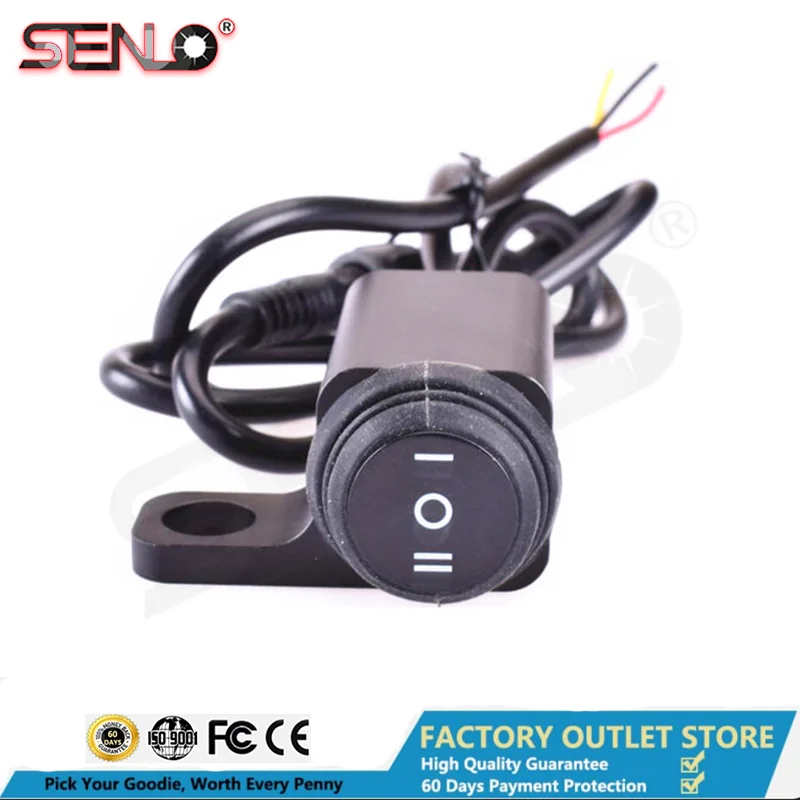 

Senlo Motorcycle Switches ON/OFF Button Electrical Control Switch 3 Way Light Handlebar Flasher Headlight Switches for Moto/Car