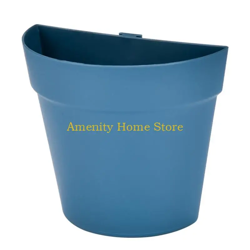 F26C Indoor Outdoor Balcony Flower Buckets Semi Circle Plastic Hanging Flower Holder