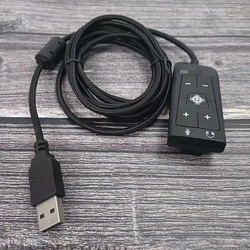 Upgrades Your Headset with the USB External Sound Card to 3.5mm Headphone Mics Jacks Adapter for Cloud2 7.1 Headphones