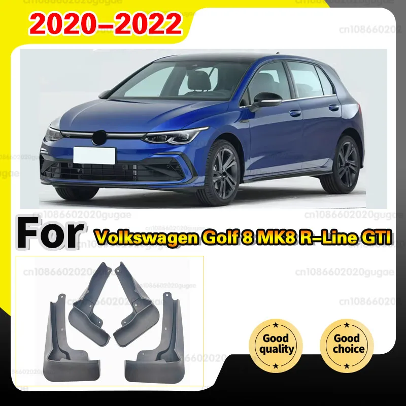Flaps Mudflaps Splash Guards Front Rear Mud Flap Mudguards For VW Golf 8 MK8 R-Line GTI GTD GTE Hatch 2020 - 2022 Set Molded Mud