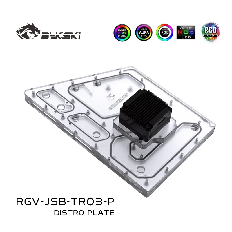 Bykski RGV-JSB-TR03-P Distro Plate for JONSBO TR03 Case,MOD Waterway Board Reservoir Kit for CPU GPU PC Water Cooling System