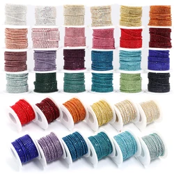 10yards/roll 2/3mm Glitter Crystal Rhinestone Chain Sew-On Glue-On For Clothes DIY Garment Jewelry Accessories trim Cup Chain