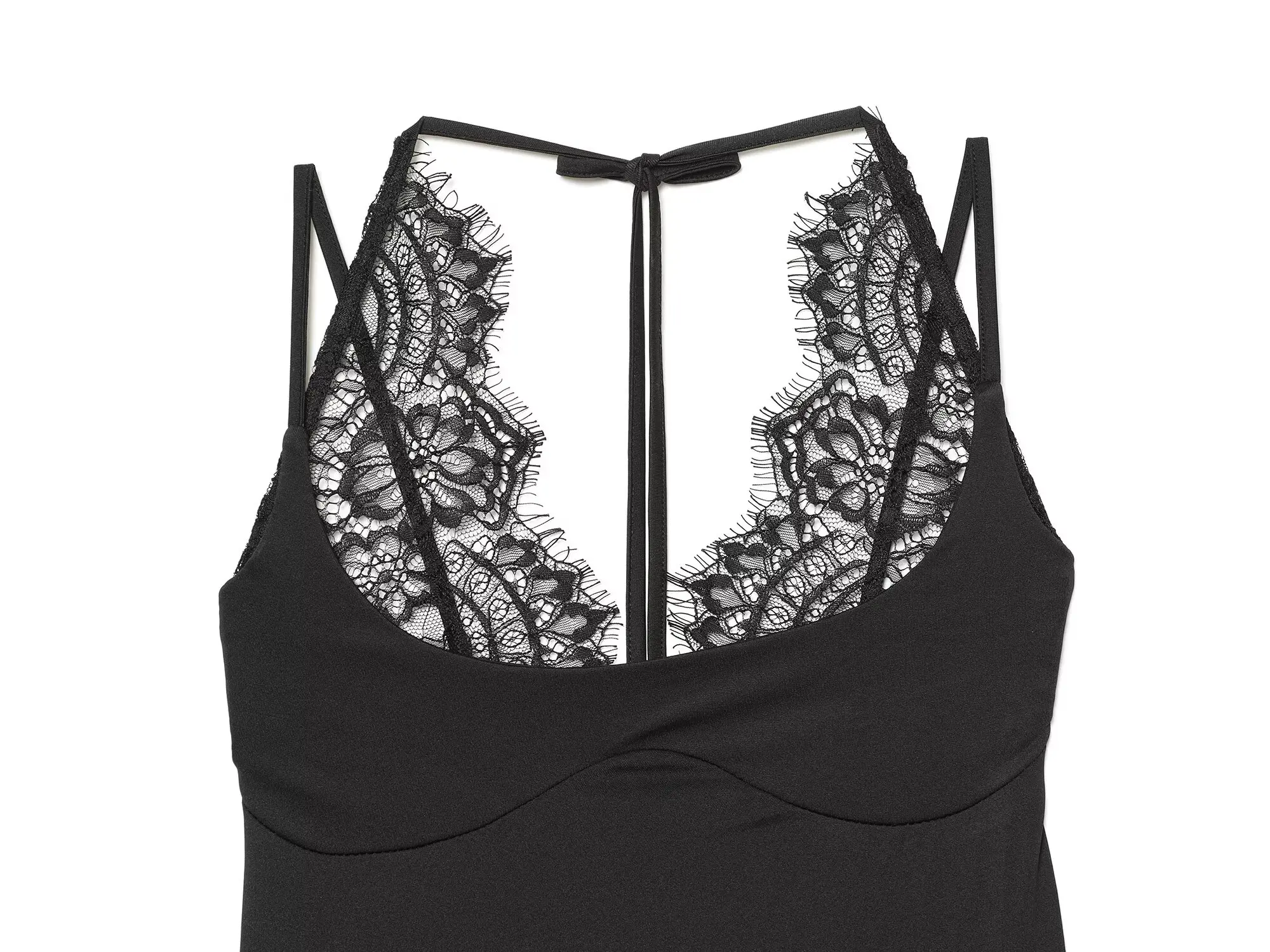 TFMLN Damen Neckholder-Top mit Spitzenbesatz, schickes ärmelloses Cami-Top, Sommer, neu, einfarbig, sexy, schlankmachend, für Ausgeh-Looks, lässige Damenbekleidung – Detail 4