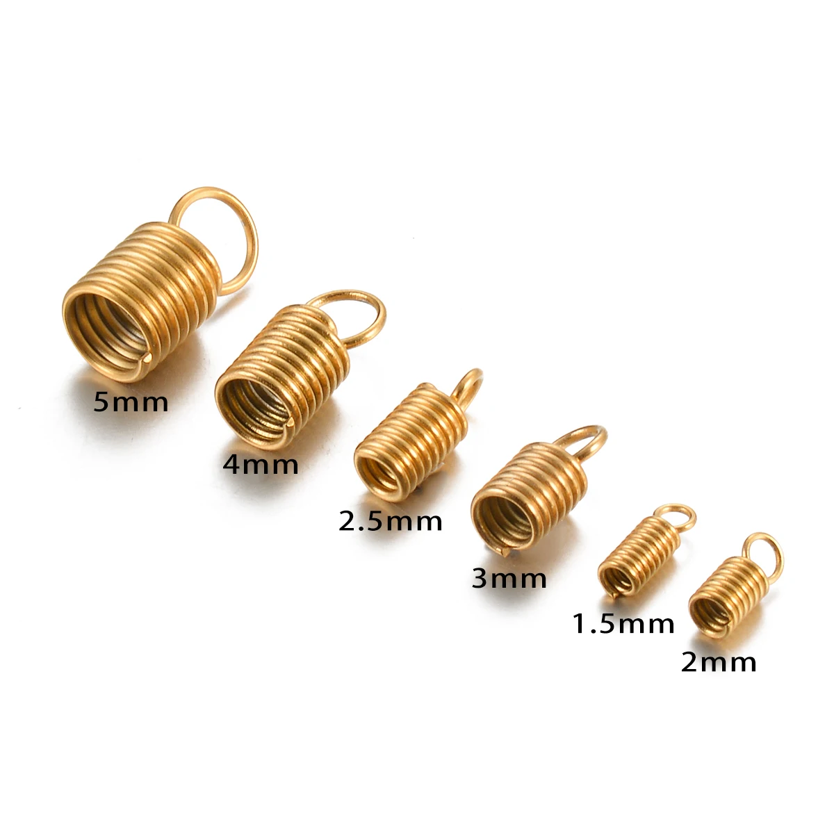 10Pcs Wholesale Stainless Steel Small Coil Tension Spring Connectors for DIY Bracelet Necklace Jewelry Making Supplies