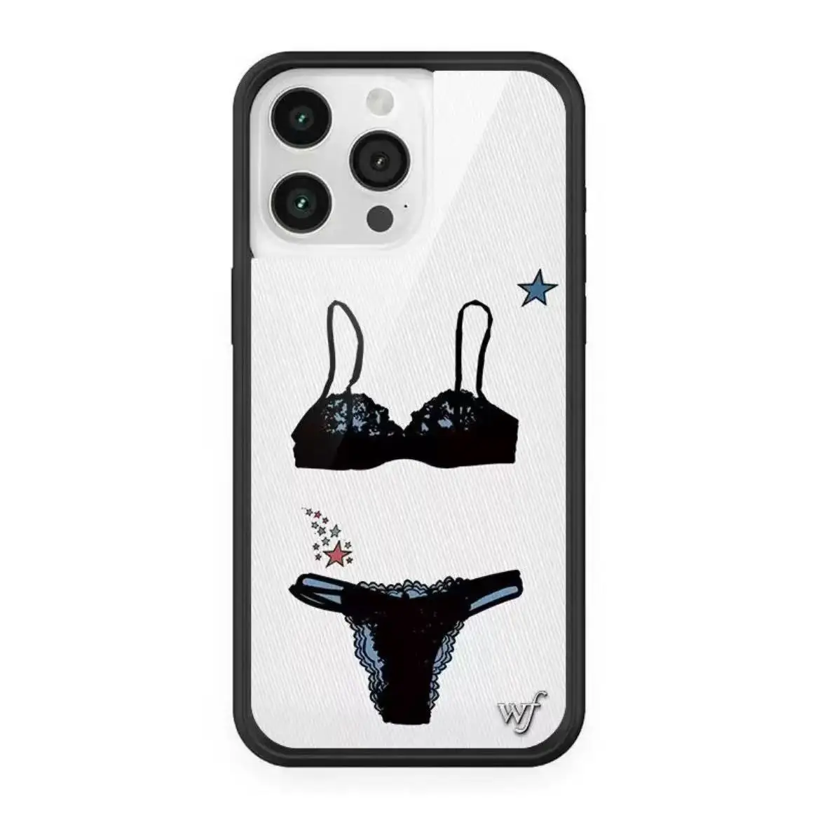 

Wildflower INS Gabbriette Black Lace Lover bra Phone Case For iPhone 15 14 12 13 17 16Pro Max Plus Fashion pop Bikini wf cover﻿﻿