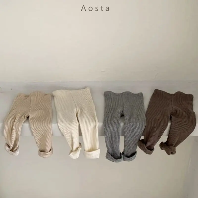 Leggings com nervuras sólidas de bebê, calças justas de algodão, calça casual infantil, roupas infantis, novo, outono, 2022