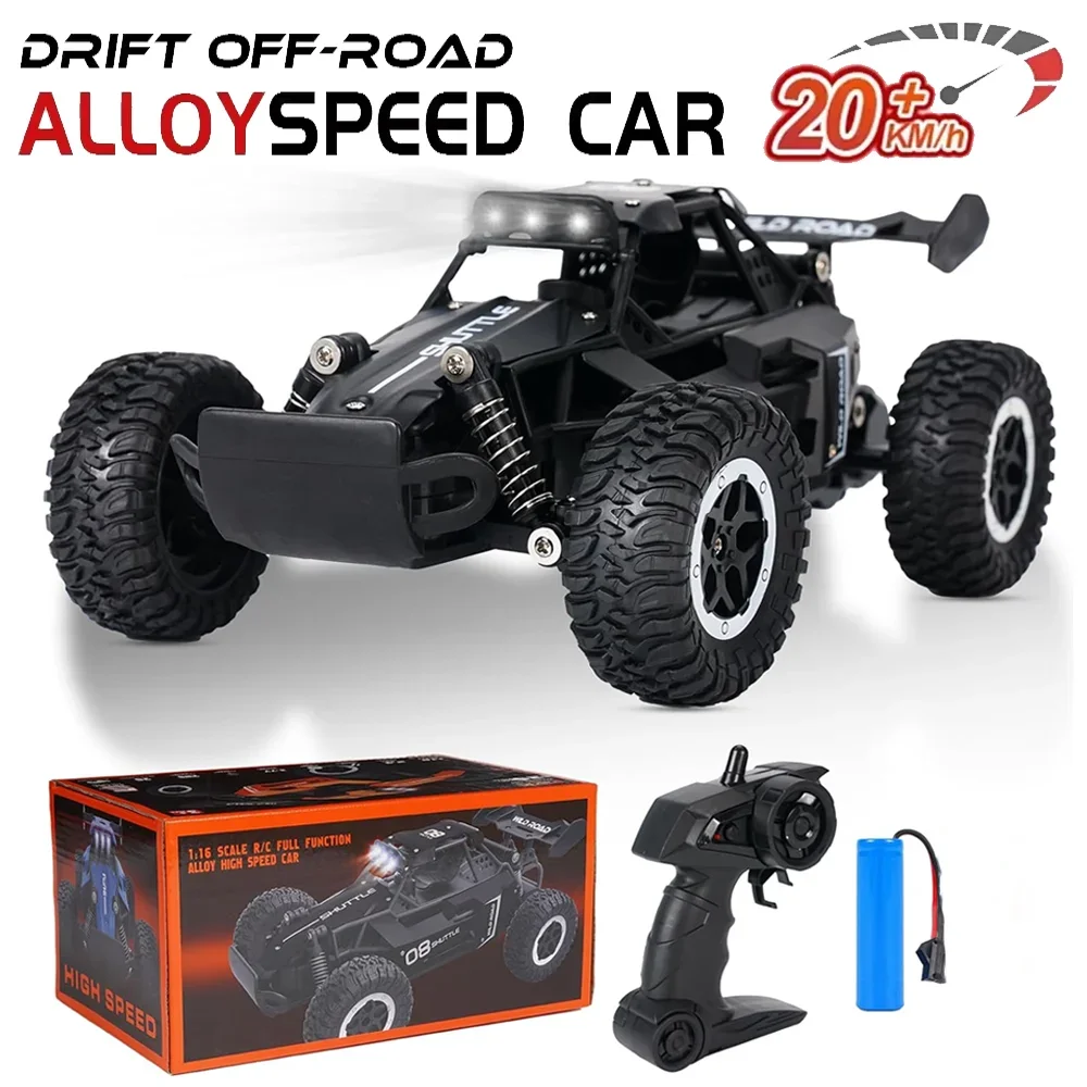 1:16 2.4G Modello 2WD Auto RC fuoristrada ad alta velocità con luce a LED Veicolo da arrampicata telecomandato Camion all'aperto Auto Regali Giocattoli per bambini