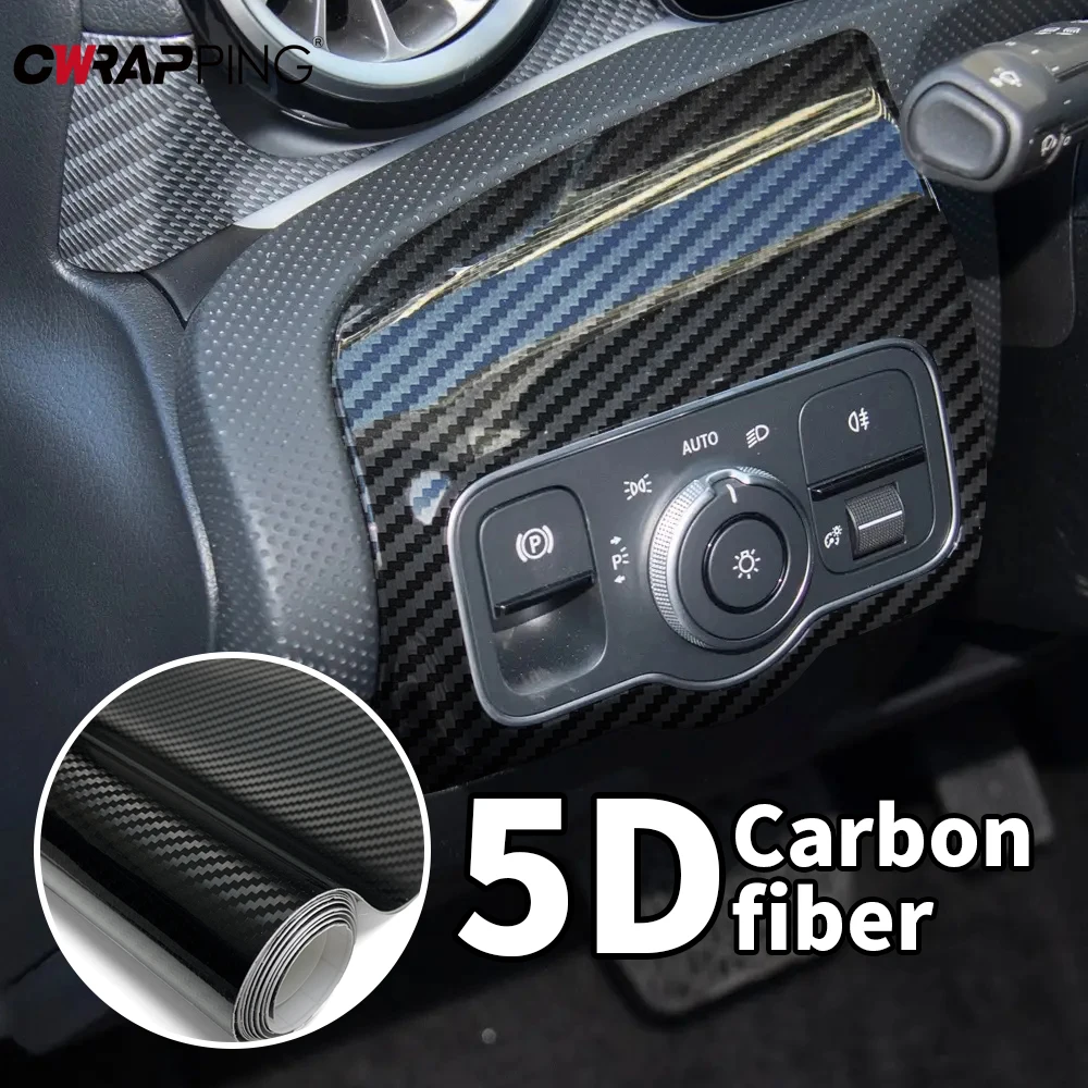 

5D Carbon Fiber Wrap Film Wrapping Foil Air-release Self-adhesive for Car Accessory Vinyl Car Stickers Personalized Custom Decal