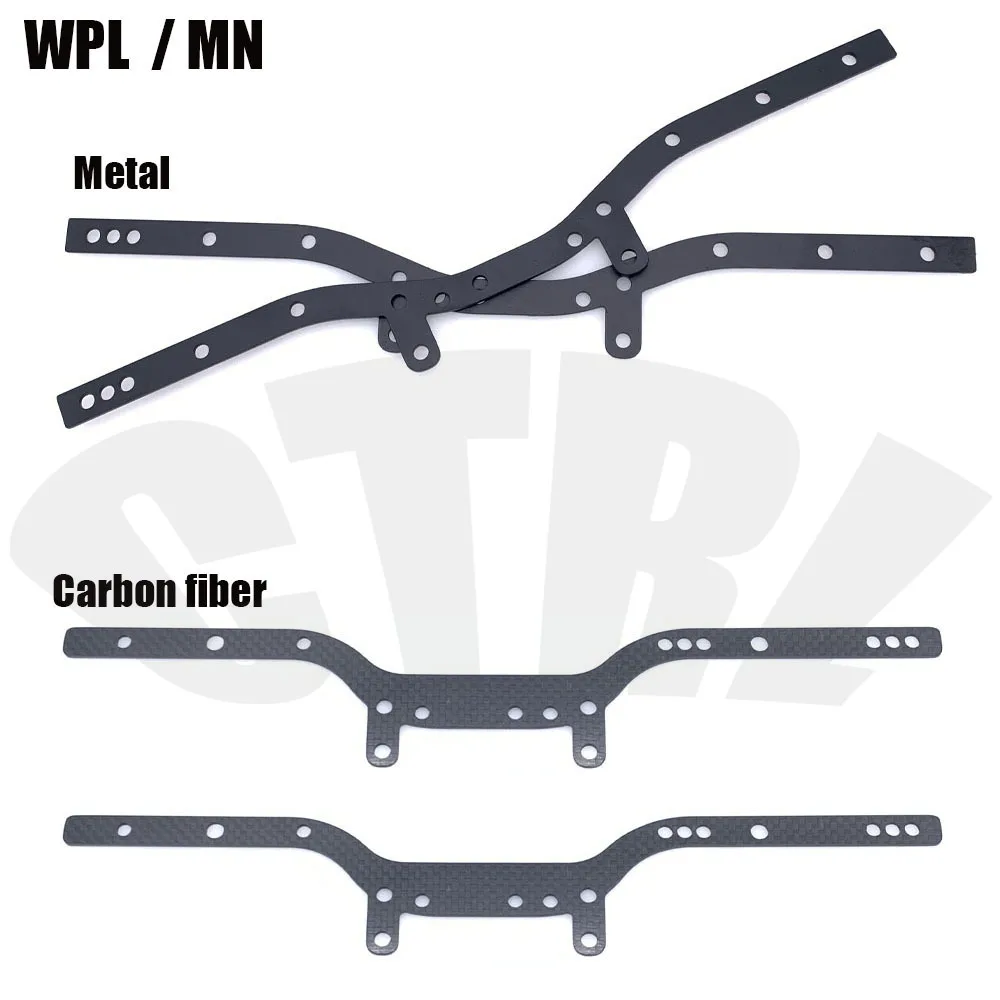 Membri laterali della struttura della fibra del carbonio del telaio della trave del metallo dell\'automobile di Rc per 1/16 WPL C14 C24 C24-1 MN D90