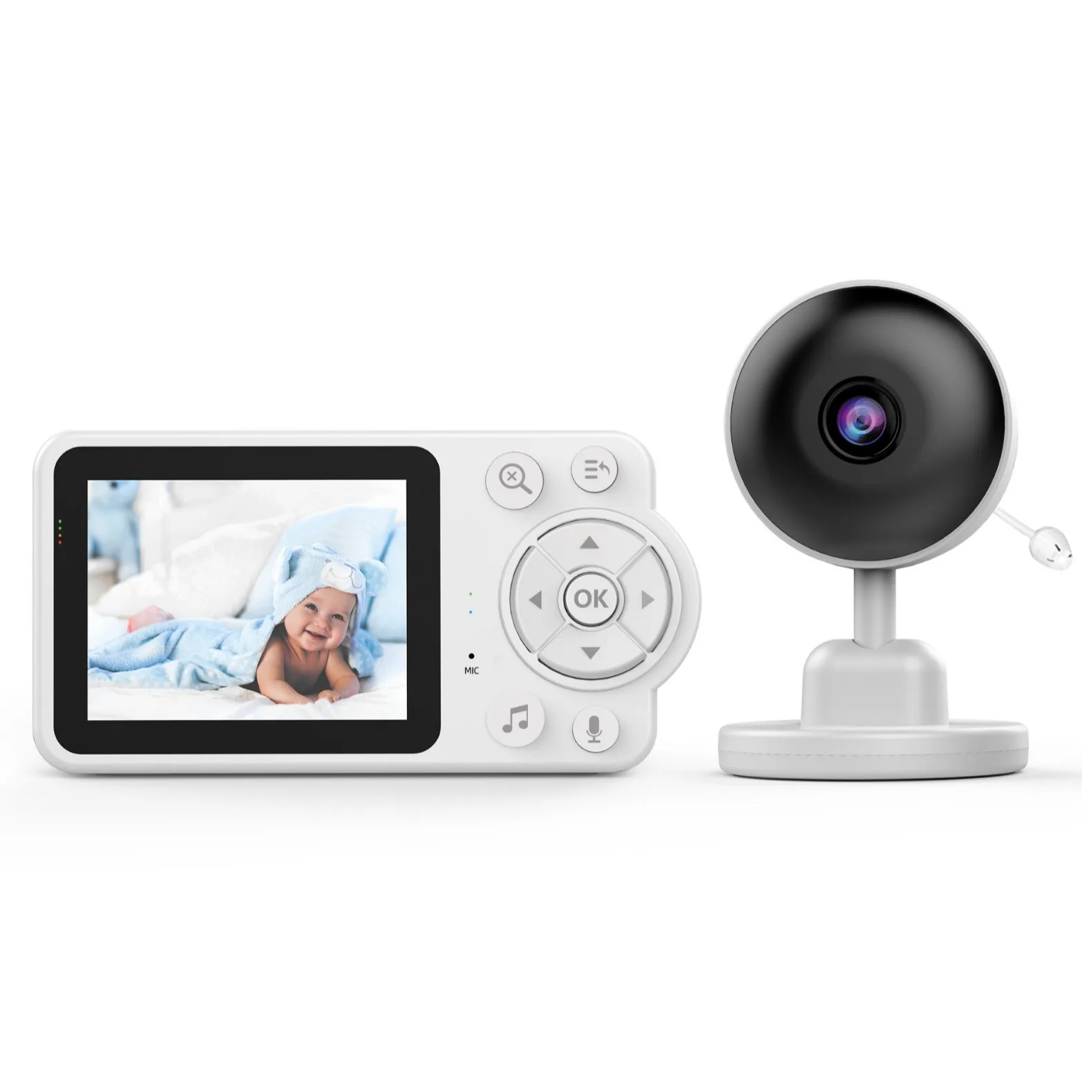 2.8-Inch color screen baby monitor temperature detection baby caregiver baby cry detection voice intercom