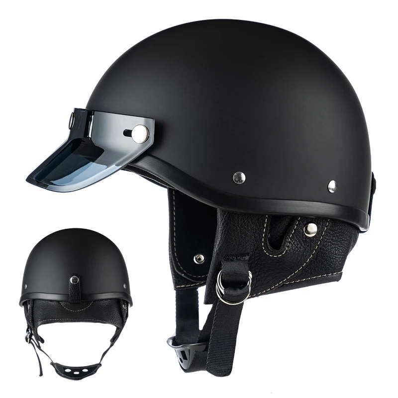 Punkt genehmigt Retro Low Profile Halb helme für Motorrad fahren Motorrad Moped Open Face Helm Cascos abs Sicherheits kappe