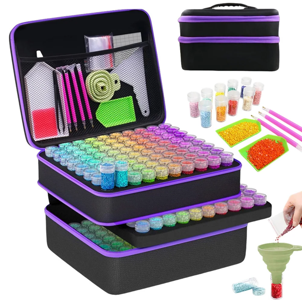 

240 Bottles Diamond Painting Organizer Storage Bottle Organizer Rice Bead Diamond Storage Box Diamond Painting Tool Storage Bag