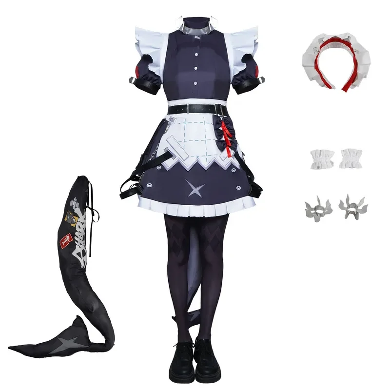 SN55In المخزون مجموعة كاملة Zenless منطقة صفر إلين جو تأثيري حلي ZZZ إلين جو تأثيري فستان مُصمم حسب الطلب الذيل شعر مستعار الدعائم الوصول $5Q @ 1