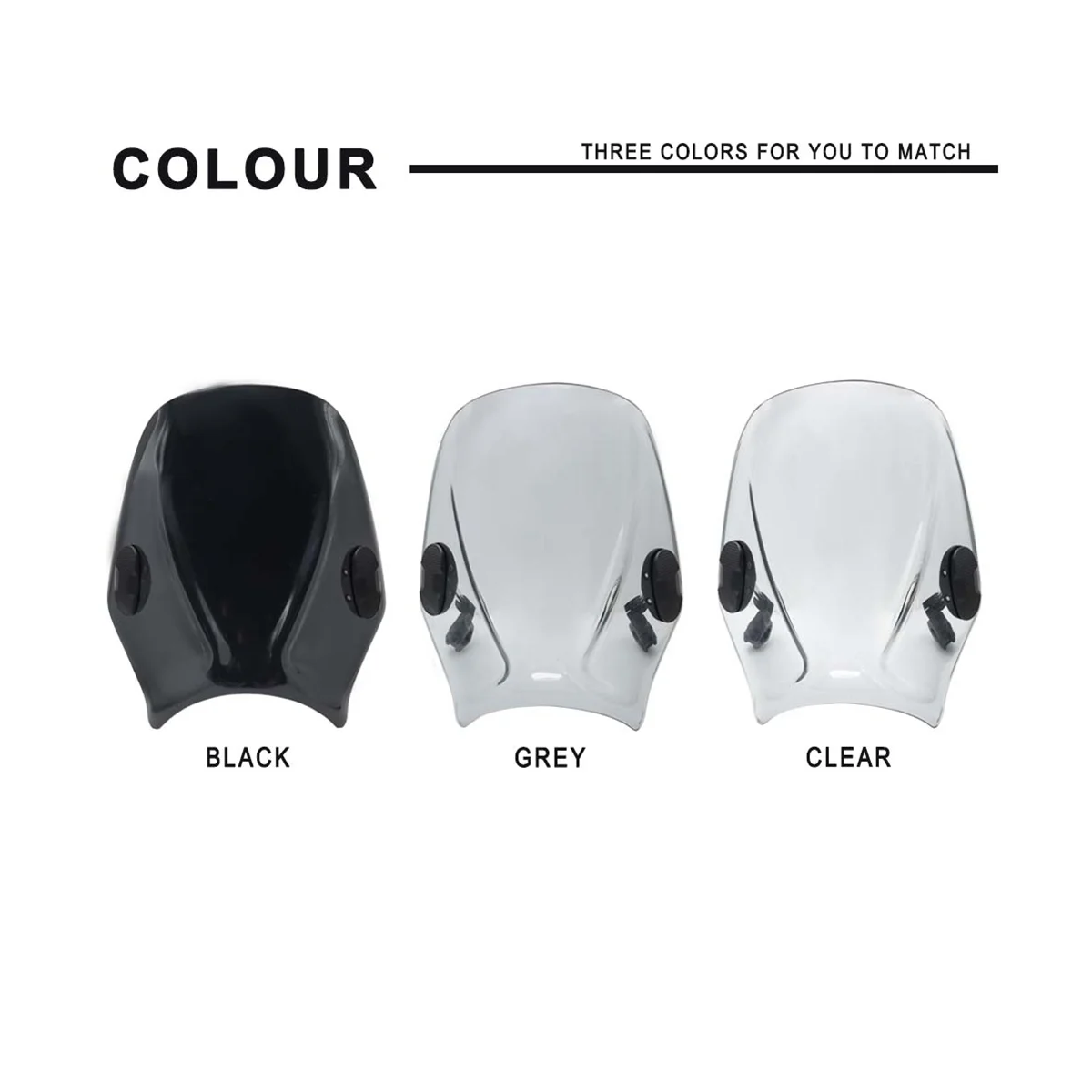 Motorcycle Windshield Wind Shield Deflector for Bullet/Meteor/Classic 350 500 Interceptor 650(Gray) image 3
