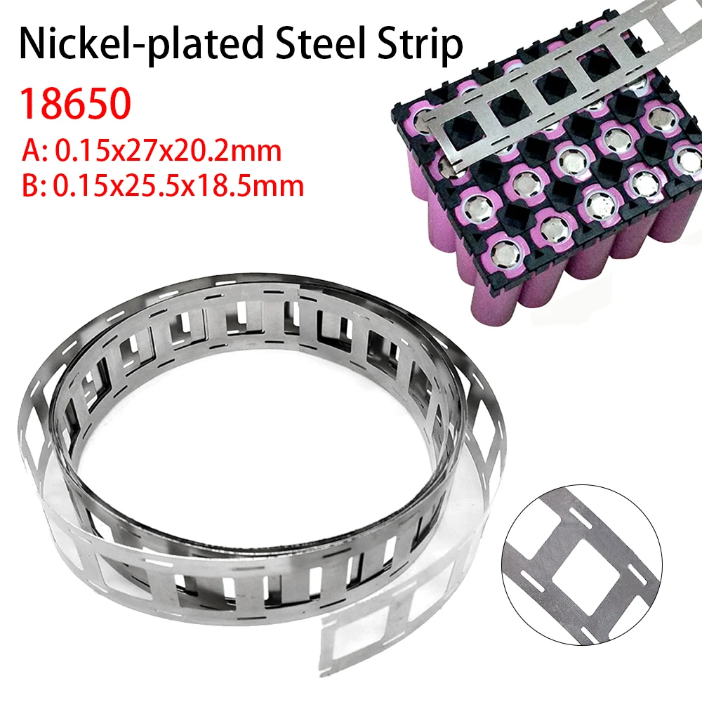 1 Roll Nickel Strip 2P Nickel Plated Steel Strip For 18650 Lithium Battery Pack Welding Tape Nickel Belt 0.15*25.5mm