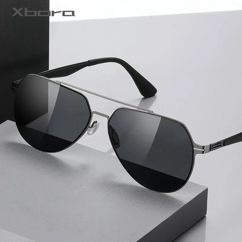

Xbora Men Super Big Polarized Sunglasses Car Driver Goggles Anti-Glare Polarizer Driving Sunglasses Customized Prescription