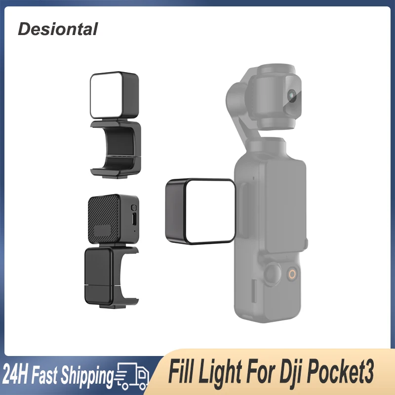 Desiontal Magnetic LED Fill Light Mini Led Video Selfie Light For DJI Osmo Pocket 3 Rechargeable Lighting Camera Accessories