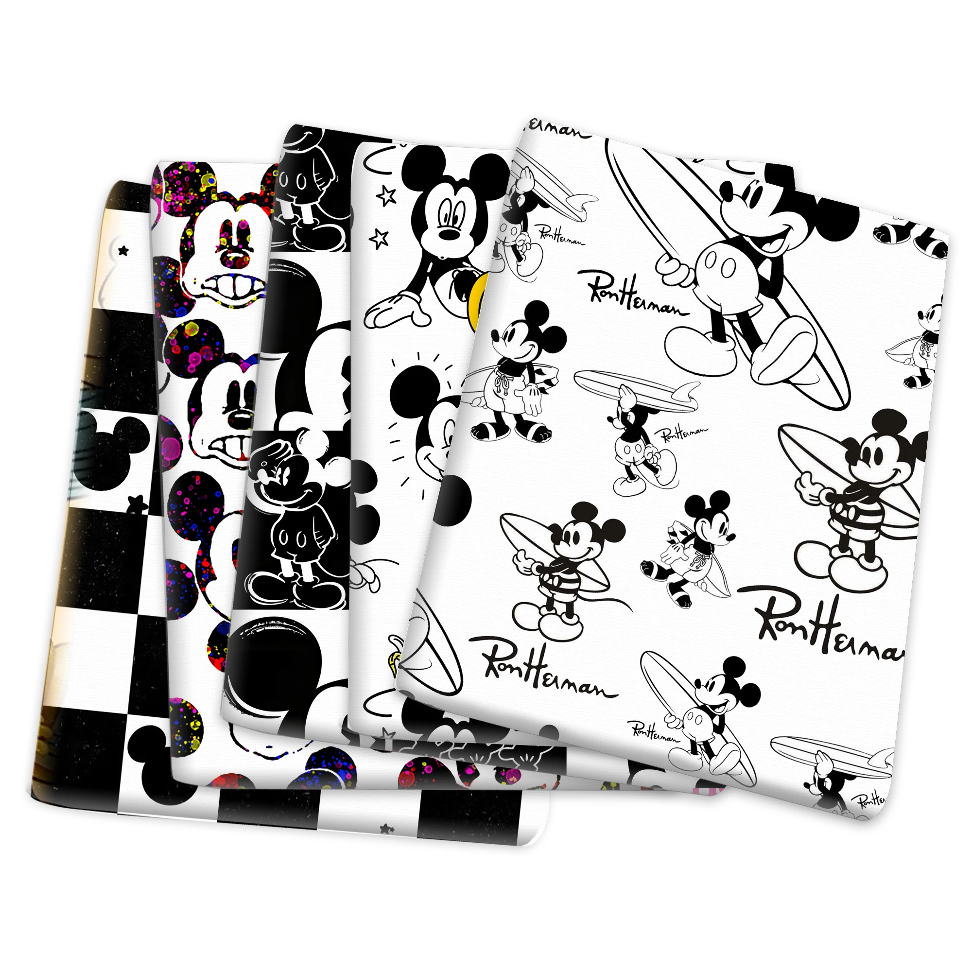 

50*145cm Disney Mickey Black White Polyester/Pure Cotton Fabric Tissue Sewing Quilting Needlework Material Curtain DIY Bag Cloth