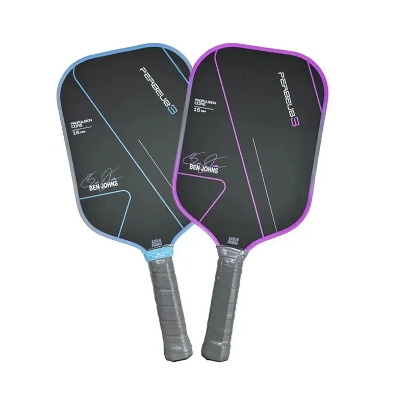 Pickleball paddle BEN JOHNS signature T700 Raw carbon fiber Flat head Thermoforming Unibody USAPA approved,PP honeycomb core