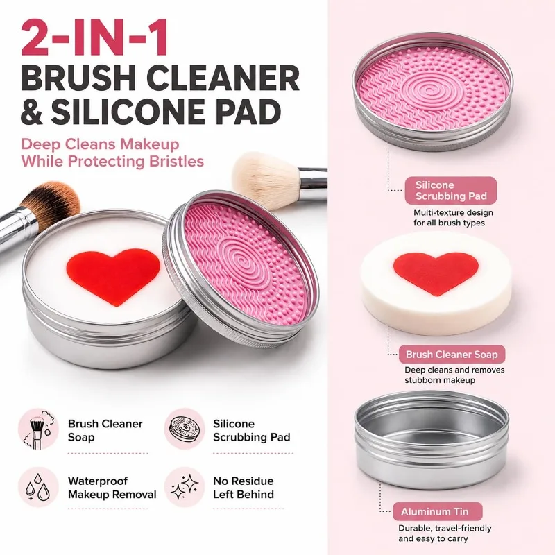 Makeup Brush Cleaner Soap, with Silicone Pad, 3.53oz(100g)