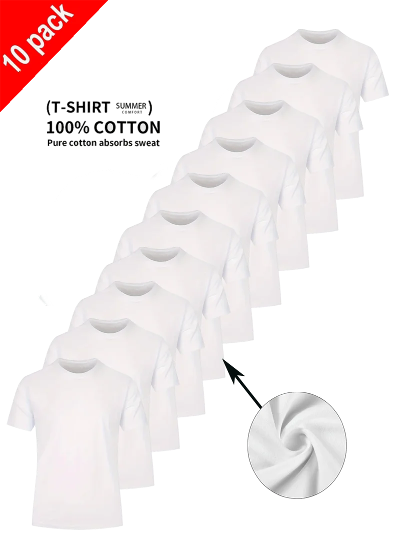 

Футболка с круглым вырезом, 10 предметов, белая, удобная, сверхлегкая, мужская, быстросохнущая, мягкая, дышащая, многослойная спортивная рубашка, подходящая для фитнеса