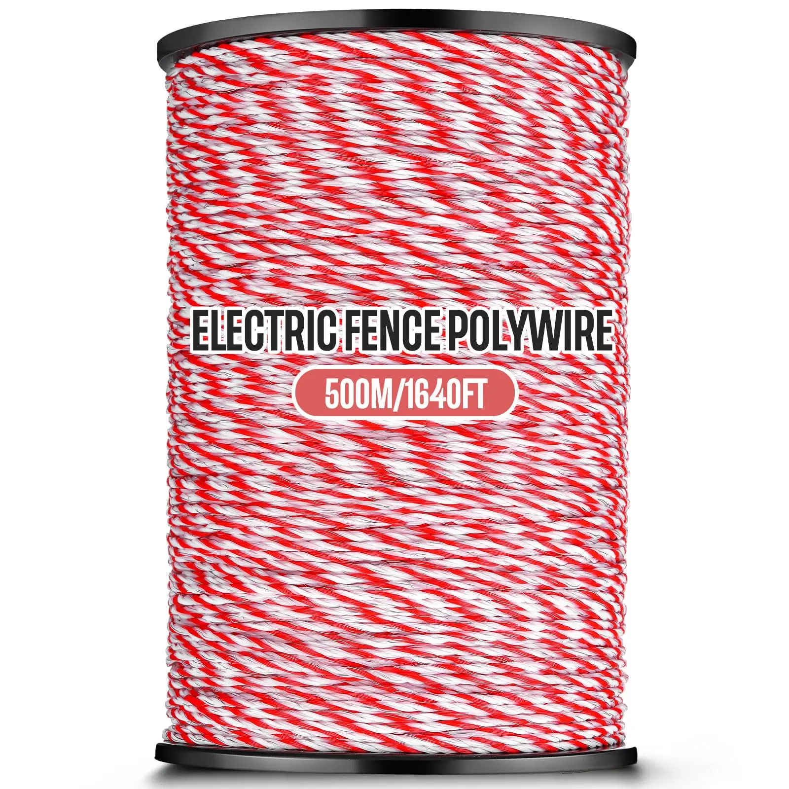 200/500M Roll Electric Fence Rope Polywire with Steel Poly Rope for Horse Animal Fencing Ultra Low Resistance Wire and Accessory