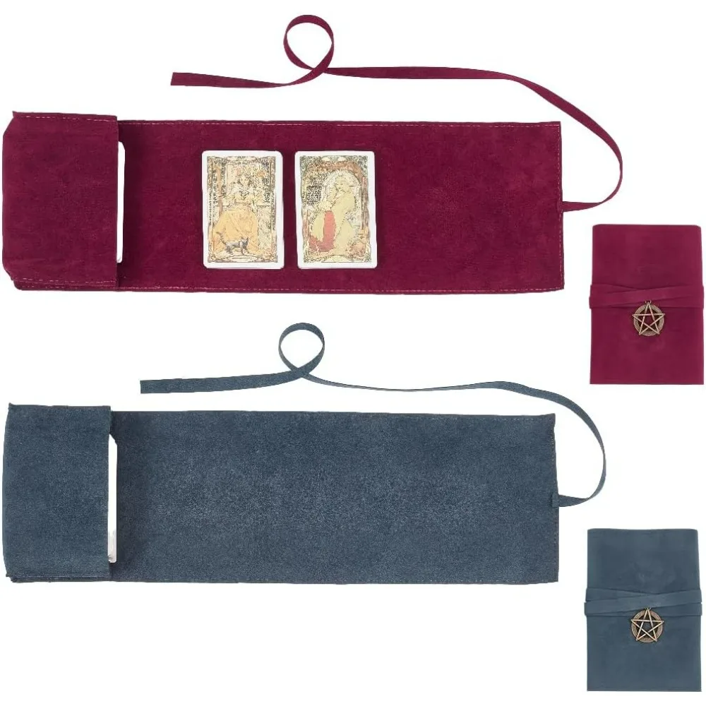 2Pcs Velvet Tarot Card Bags Set Tarot Storage Holder Bag Case Tarot Spread Cloth Wrap Pouches Card Holders with Star making kit