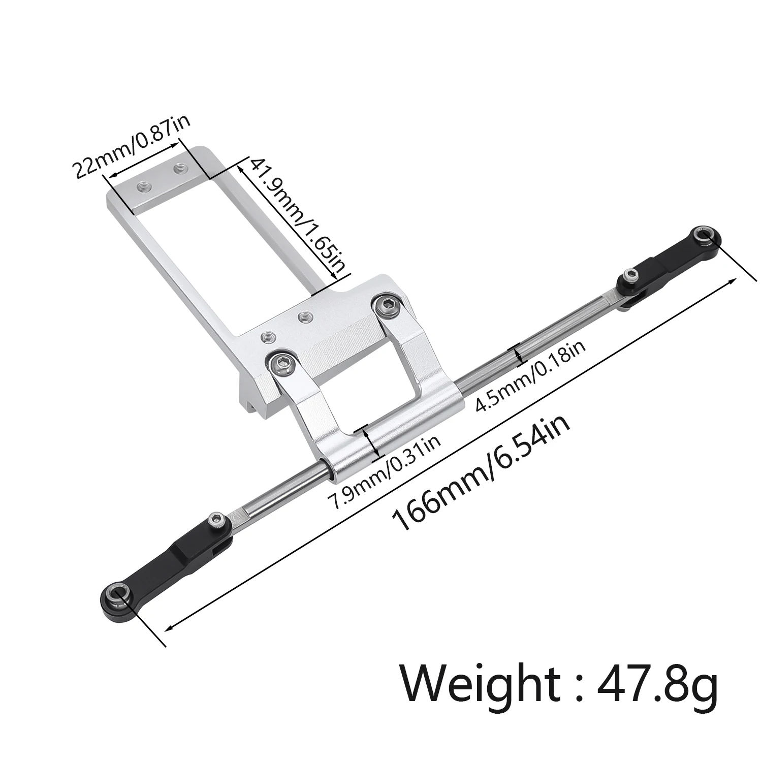 Aluminium BAT Servo Mount With Simulation Hydraulic Steering Kit For 1/10 RC Crawler Car VP Capra F9 Portal Axle LCG Chassis DIY