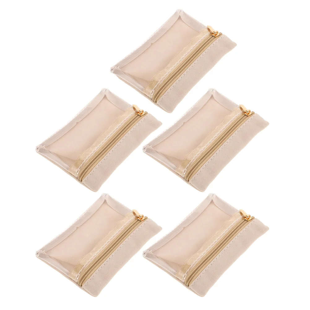 

5Pcs Mini Jewelry Organizer Bags Transparent Zipper Travel Case Ring Earrings Storage Pouch Travel Jewelry Bag