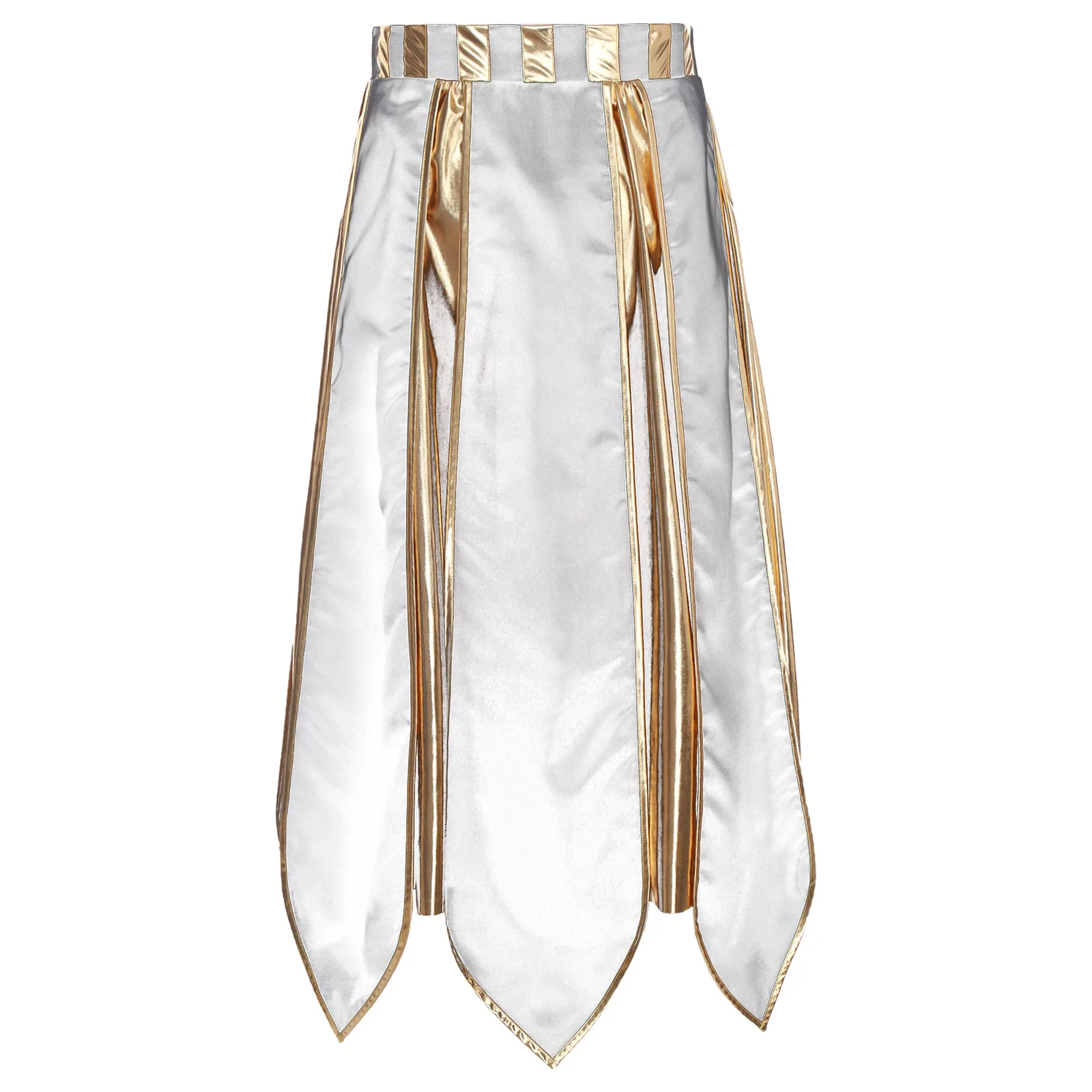 تنورة بحزام مصري للرجال لامعة معدنية اللون بحزام متباين زي الفرعون المصري القديم زي أداء لعب الأدوار #4