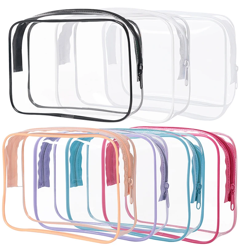 Clear Makeup Bag With Zippers Transparent Makeup Organizer Cosmetic Makeup Bags For Vacation Business Trip Airport Bathroom