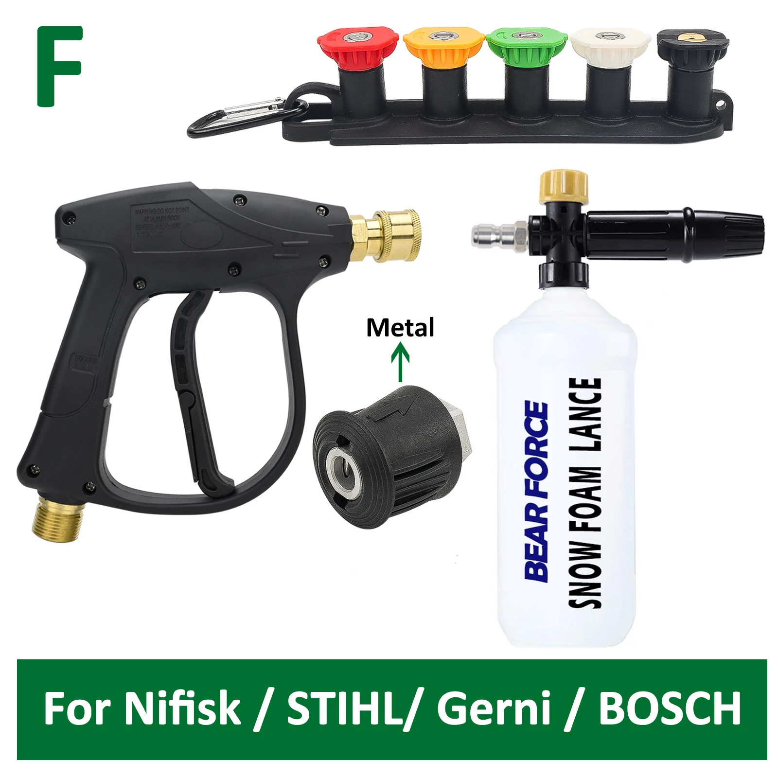 Hogedrukreiniger Waterpistool voor autoreiniging Slangconnector voor Karcher Nilfisk Parkside Bosch Snelkoppelingsproeiers