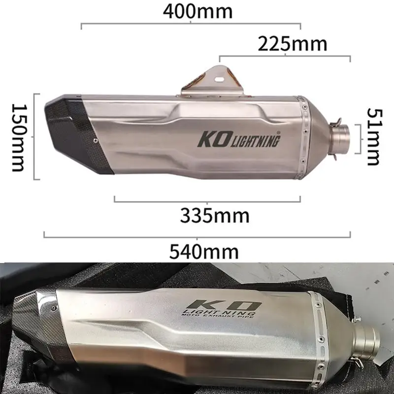 

38-51MM Universal Motorcycle Exhaust Tail Pipe Escape Muffler Stainless Steel With DB Killer For Dirt Bike Scooter Exhaust