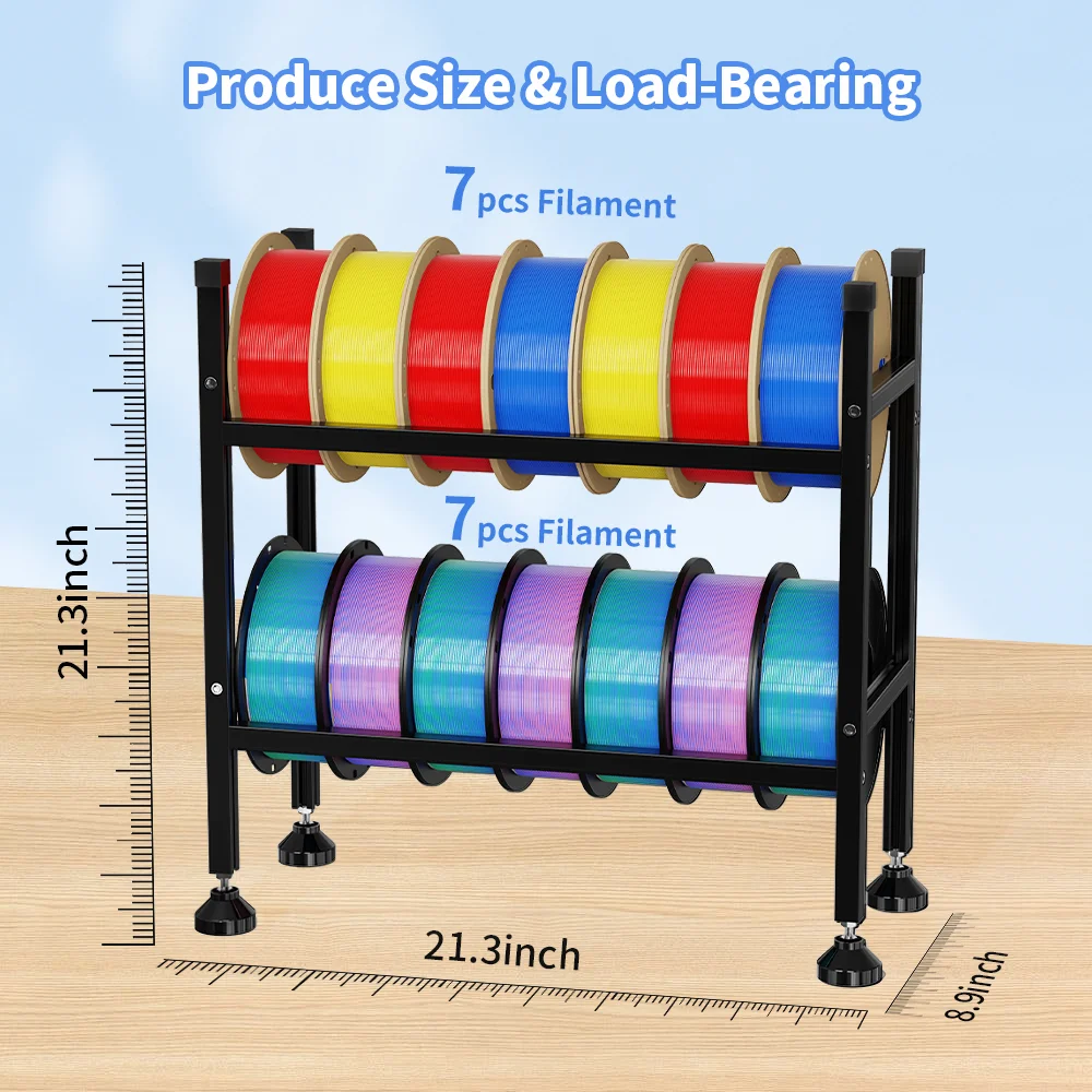 3D Printer Filament Storage Rack All Metal Double Layer Rack (Can Store 14 Rolls Of 1kg Filament) For  ABS PLA PETG TPU Filament