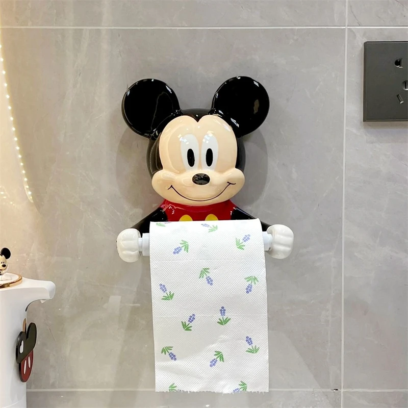 Disney Mickey Cute Mouse Creative Toilet Bathroom Shelf  Cartoon Perforation-free  Toilet Paper Wall-mountable  Roll Of Paper