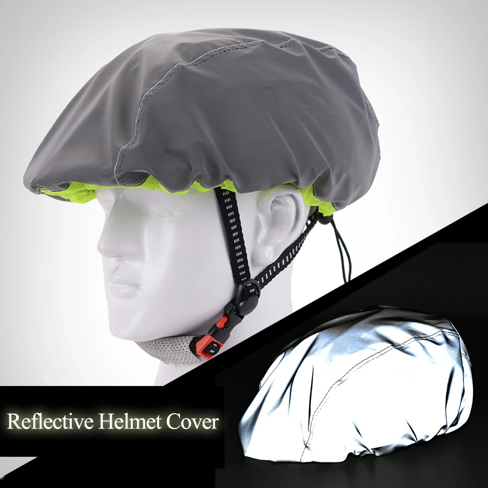 Copertura per casco impermeabile Copertura antipioggia per casco da bici Antivento antipolvere con striscia riflettente per ciclismo su strada