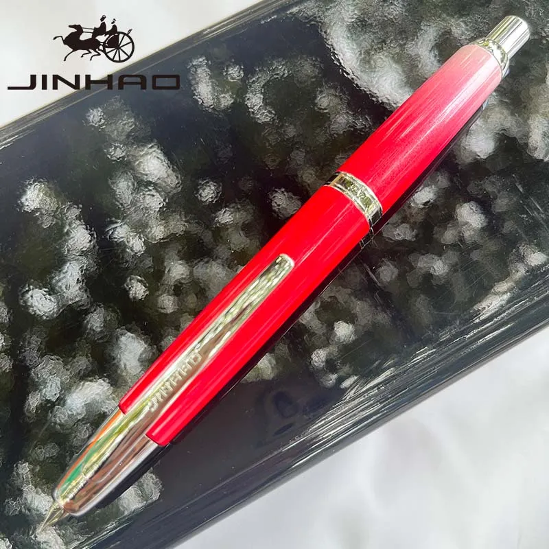 JINHAO 10-pers Vulpen Intrekbare EF/F-punt Metaal met clip Schrijven Inkt Pen Converter Schoolbenodigdheden Briefpapier PK A1 A2