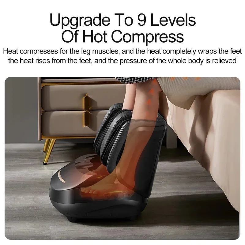 2025 Electric Hot Heater Foot Massager Machine High-Quality Air Pressure Vibratory Roller Bath Kneading Full Wrap Leg Foot Massa