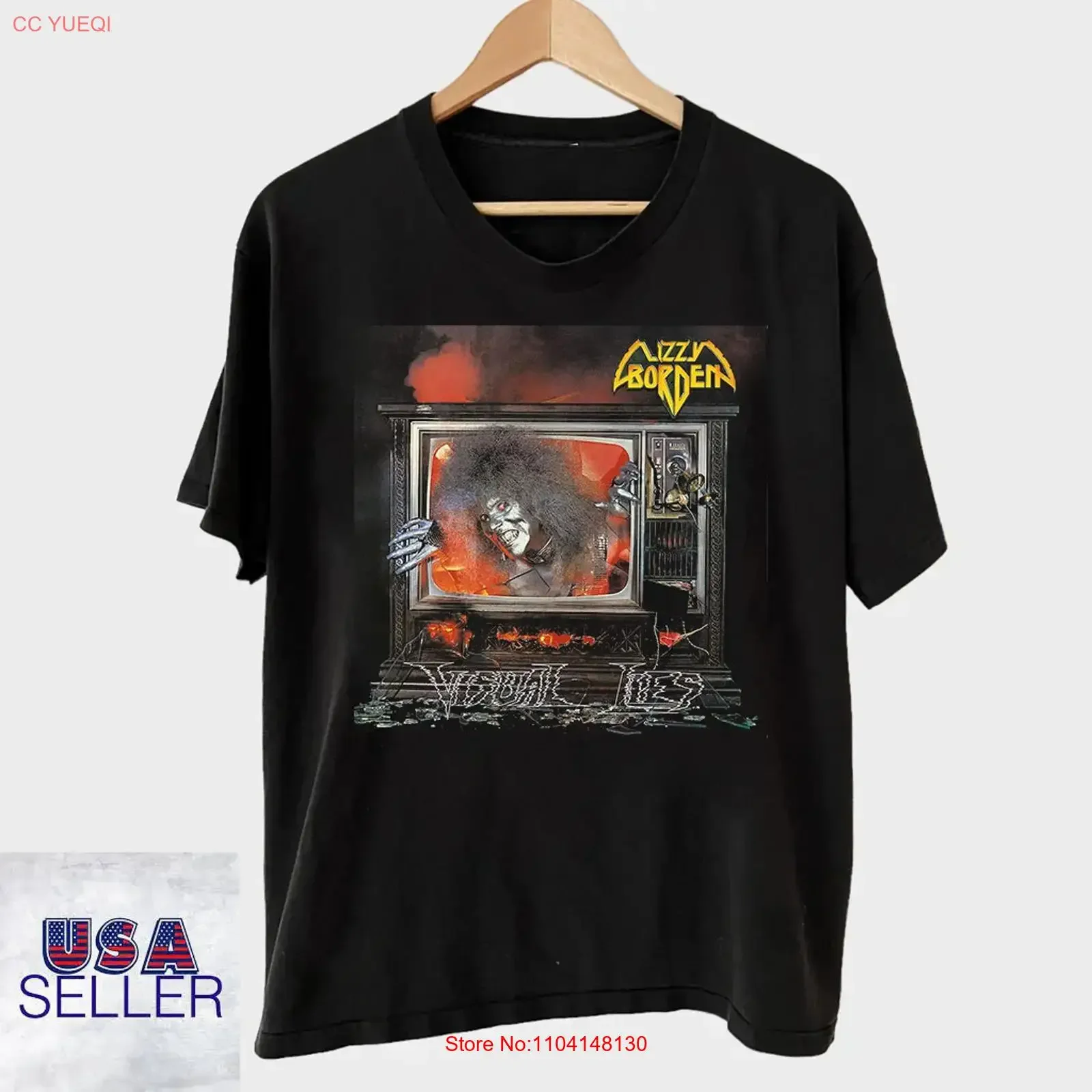 LIZZY BORDEN BAND VISUAL LIES ALBUM BLACK T Shirt Full Size S 5XL vintage Washed Stretched homme Stylish Versatile Comfortable