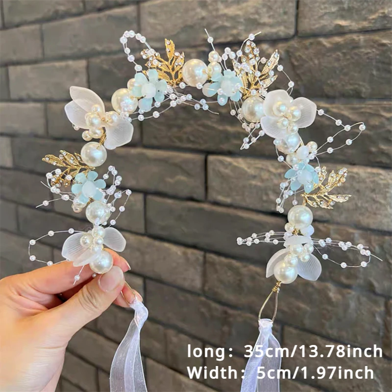 1pc Flower Headband Beautiful Garland Wreath Hair Bands Wedding Birthday Floral Hair Hoop Wrist Band Headwear flowers