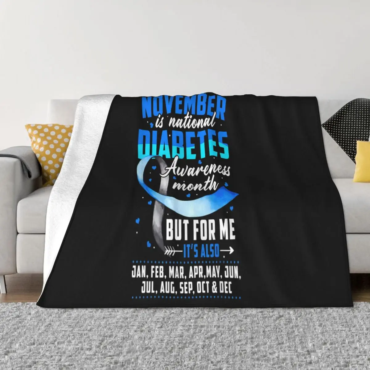 November Is Diabetes Awareness Month Quilt Bed Blanket Couple Blankets Blankets And Blankets Throw Blanket