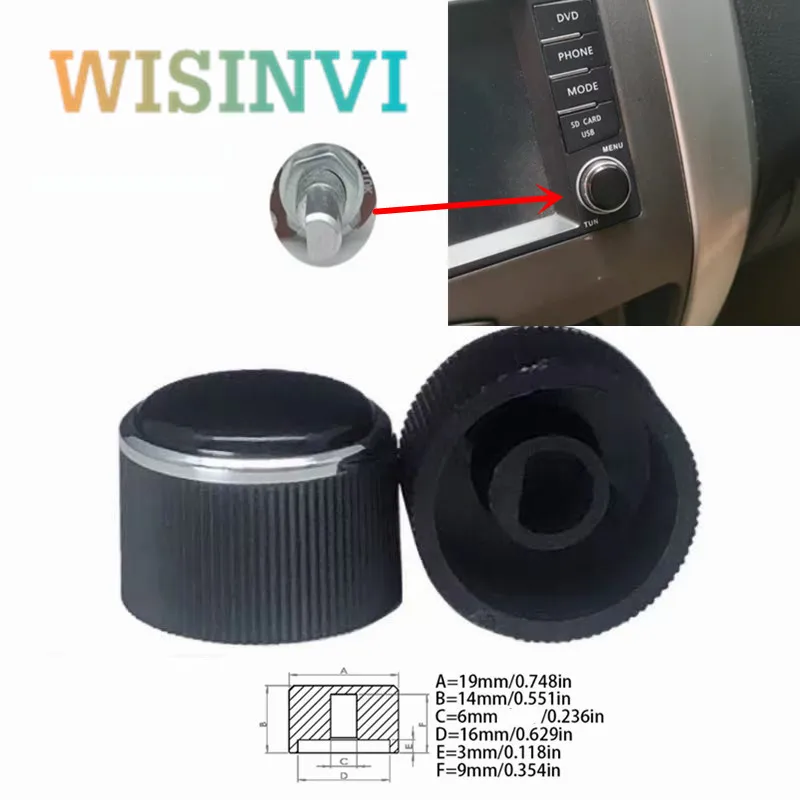 1PCS Car DVD/CD Player Navigation Knob Car Multimedia Volume Adjustment Cap D-Axis Hole 6MM 19x14mm for Car Modified