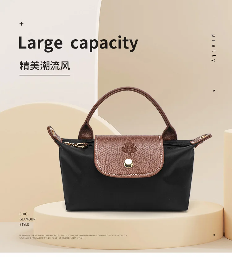 New niche design one-shoulder crossbody bag texture hand-held dumpling bag popular nylon cloth storage ziplock bag