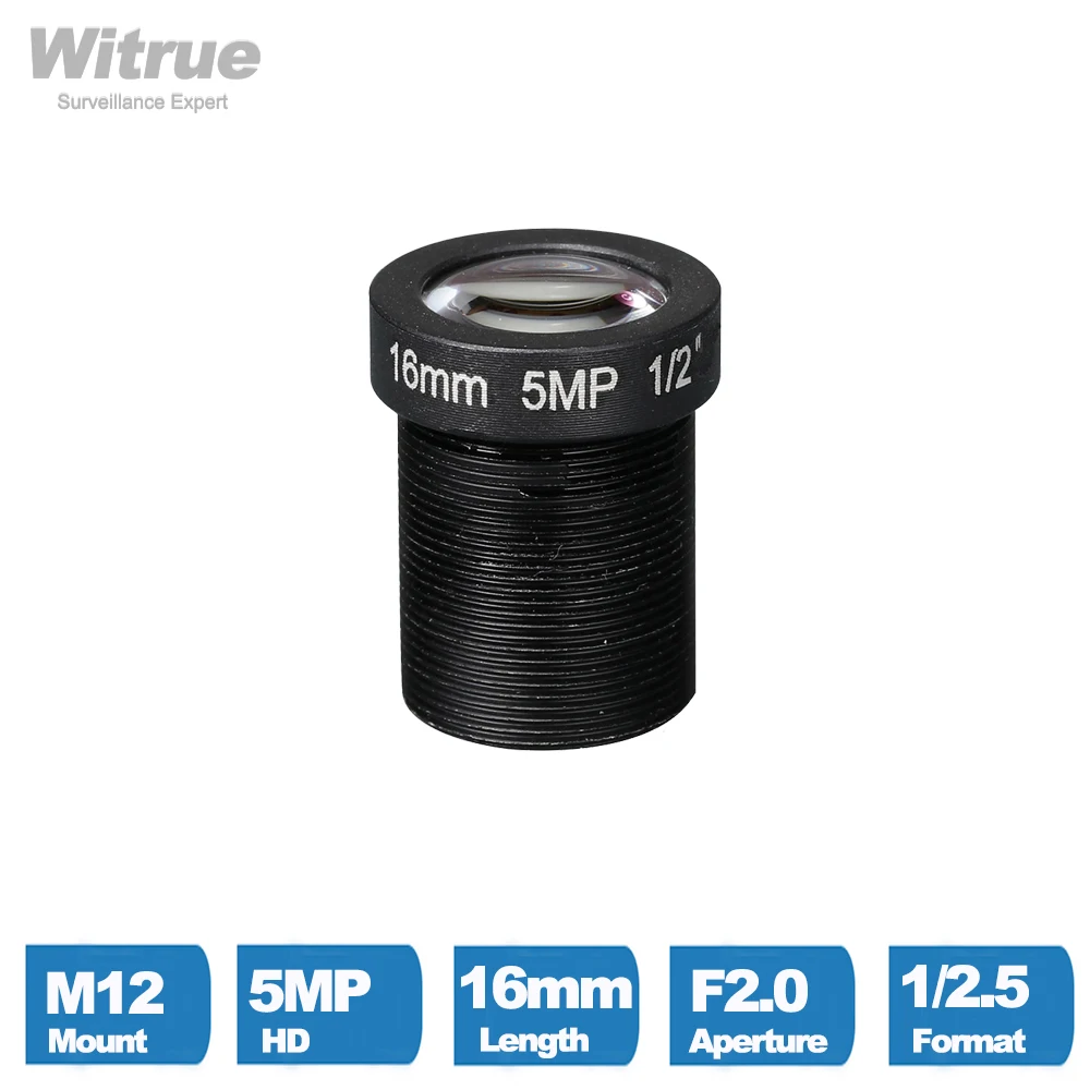 Witrue CCTV Camera Lens 5 Mega Pixel M12 X P0.5 Mount 1/2.5\